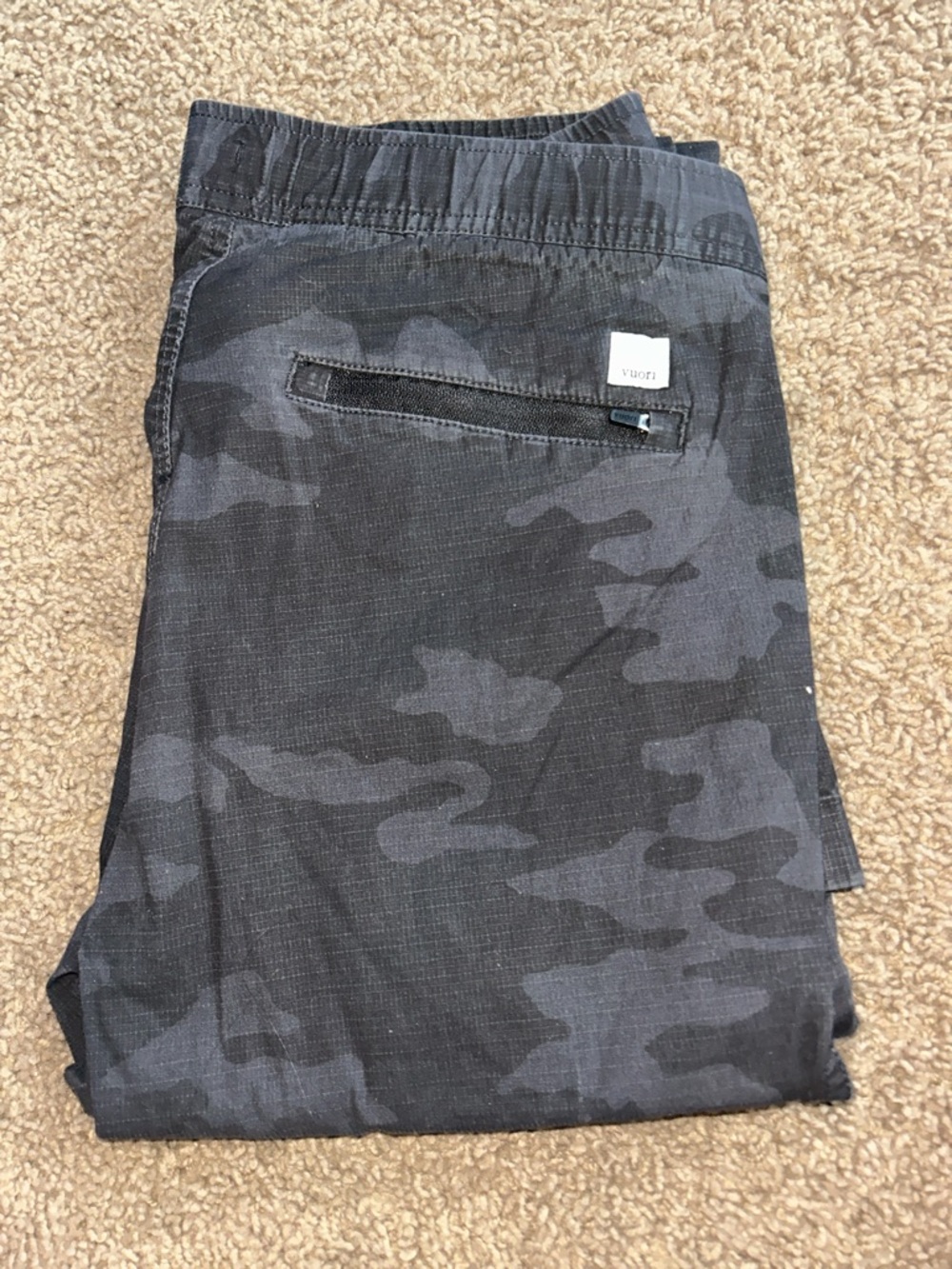 Vuori Black & Gray Camo Cargo Pants